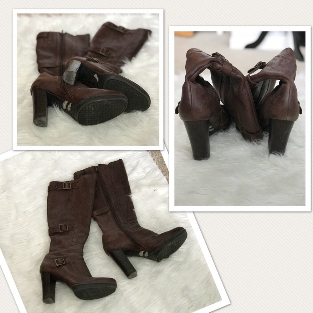 Nine West stacked heel tall boot
